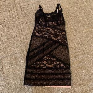 Nicole Miller black and nude lace dress